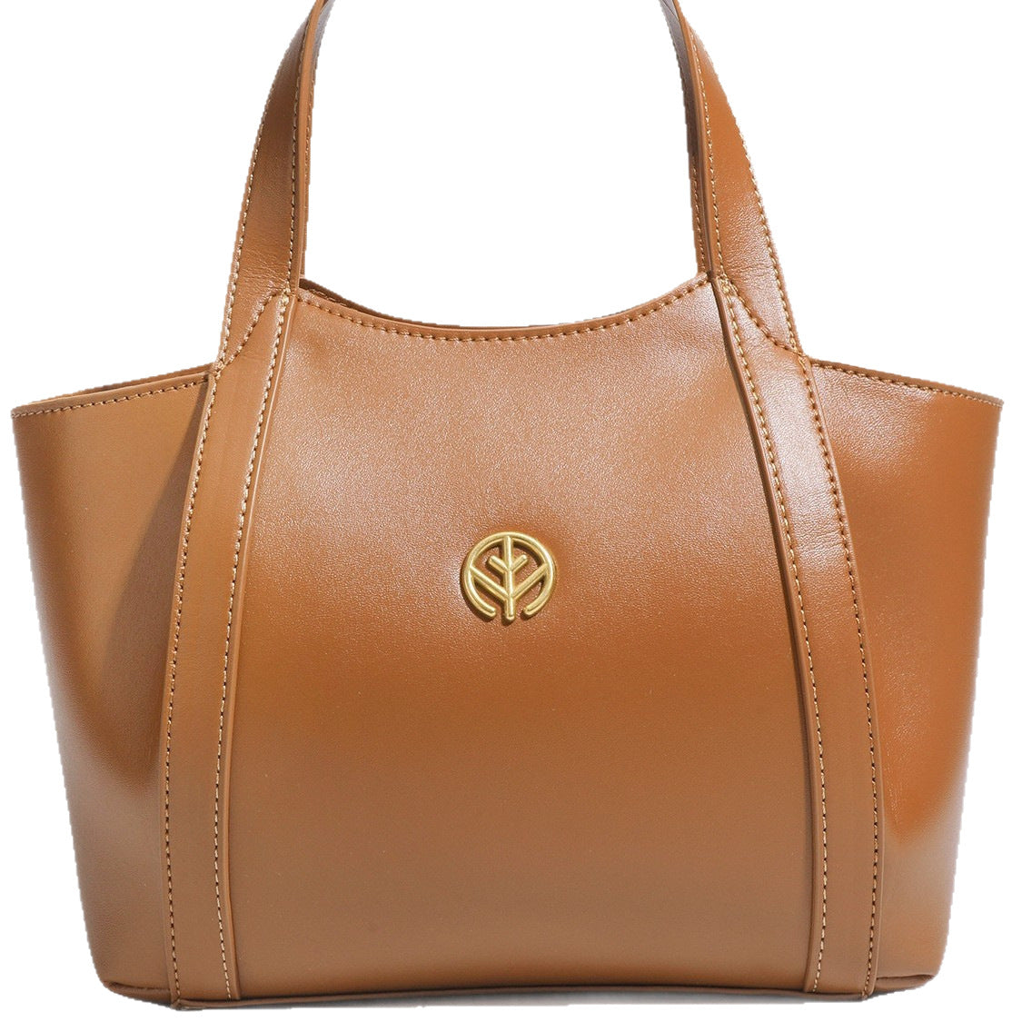 Genuine Vegetable-Tanned Leather Tote Bag for Women, Vintage Solid Color Spring Summer Niche Design Large Capacity Commute Shoulder Crossbody Top Handle Purse, Premium Handbag for Ladies