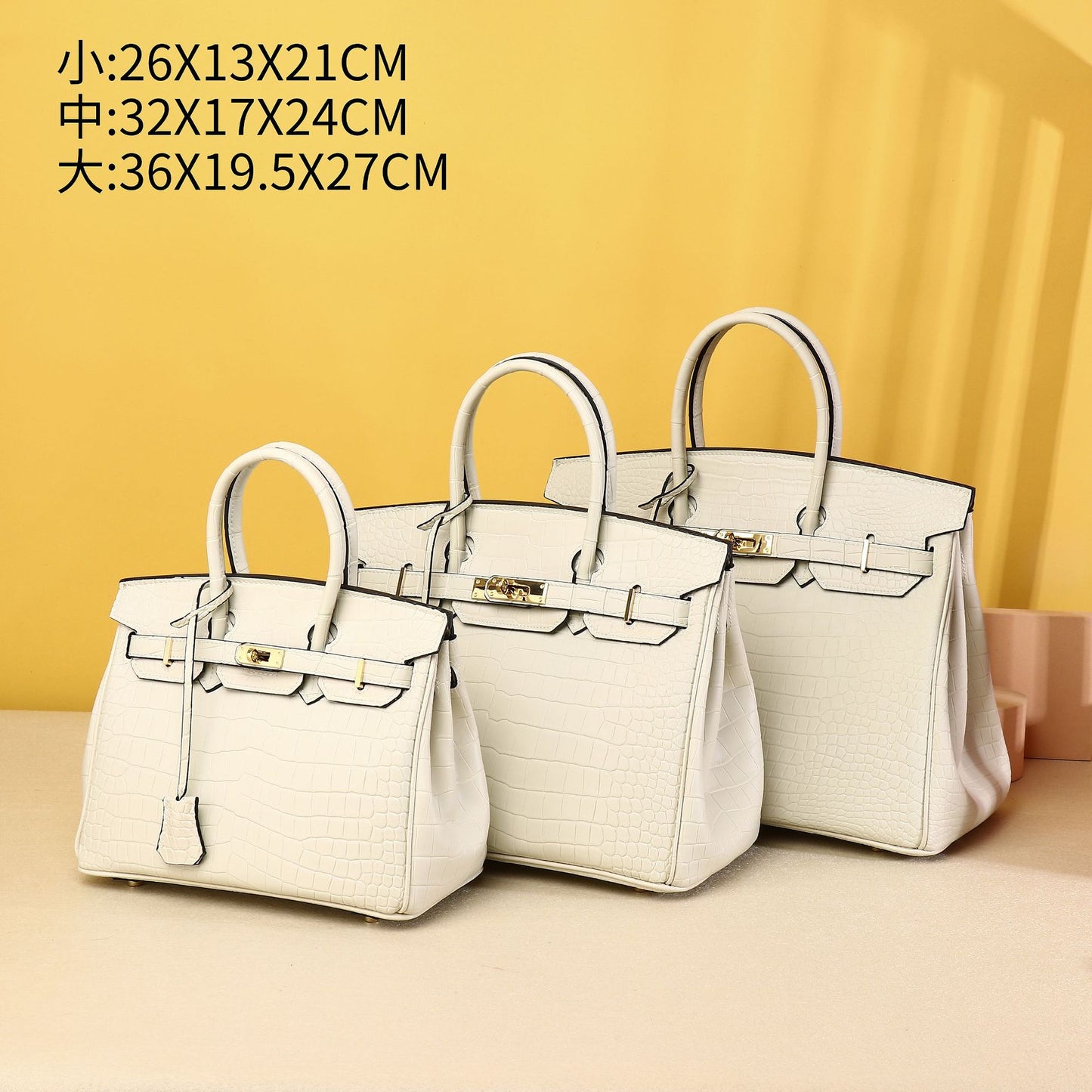 Classic Croc-Embossed Birkin-Inspired Tote Bag for Women, Large Capacity Turn-Lock Shoulder Crossbody Handbag with Vintage European Style, Versatile Everyday Purse