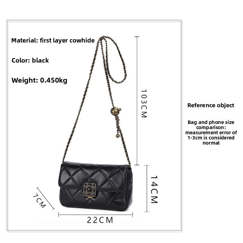 New Fall Winter Quilted Vintage Small Square Bag, Premium Shoulder Crossbody Purse, Versatile Chic Handbag for Women