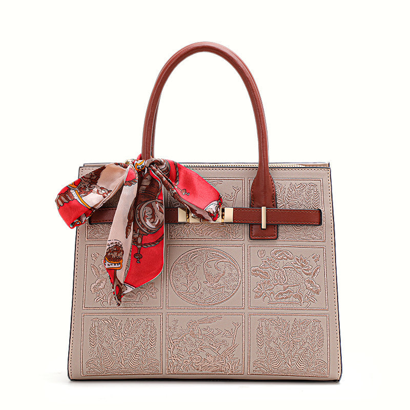 Embroidered Mom Wedding Bag, Large Capacity Top Handle Handbag for Middle-Aged Women, Perfect Birthday Gift Purse for Ladies