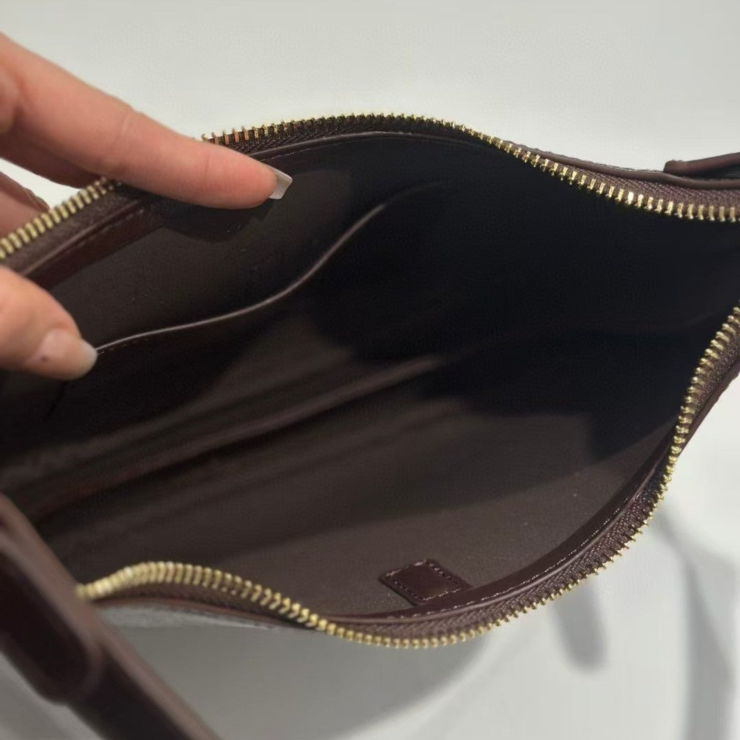 Genuine Leather Croissant Crescent Bag for Women, New Spring Summer Top Handle Underarm Purse, Niche Fashionable Dumpling Shoulder Bag for Ladies