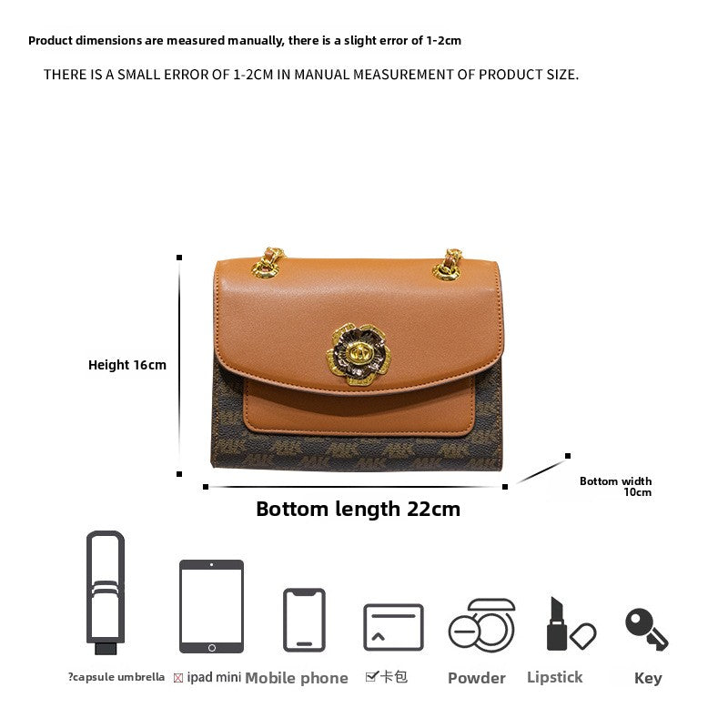 Genuine Leather Chain Crossbody Bag for Women, New Versatile Underarm Shoulder Purse, Trendy Everyday Handbag for Ladies