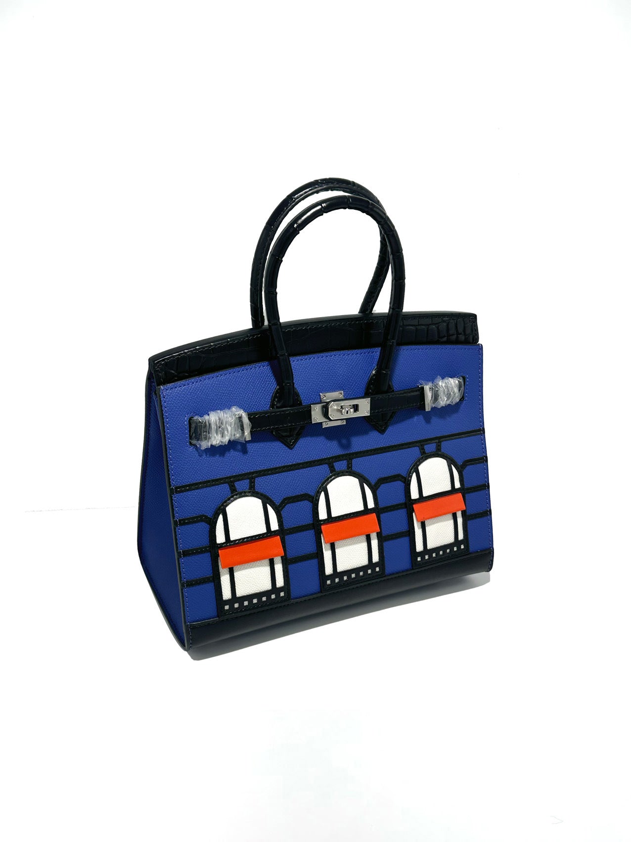 New Arrival Croc-Effect Genuine Leather House-Shaped Bag for Women, A High-End Versatile Top-Handle Shoulder Crossbody Handbag with Fashionable Premium Design