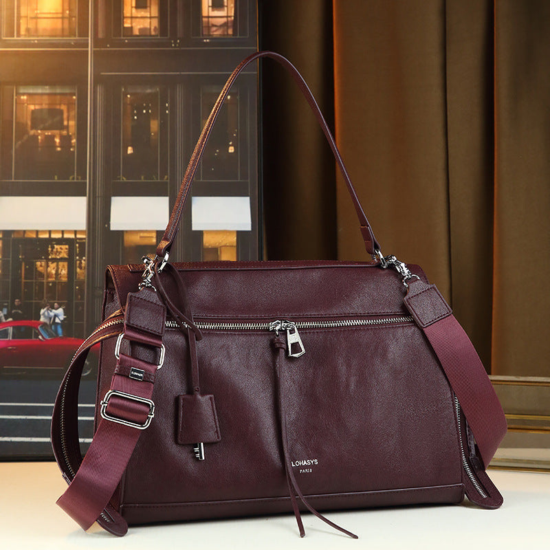 Large Capacity Tote Bag for Women Fall Winter Shoulder Crossbody Handbag, Premium Commuter Purse with Trendy Versatile Style
