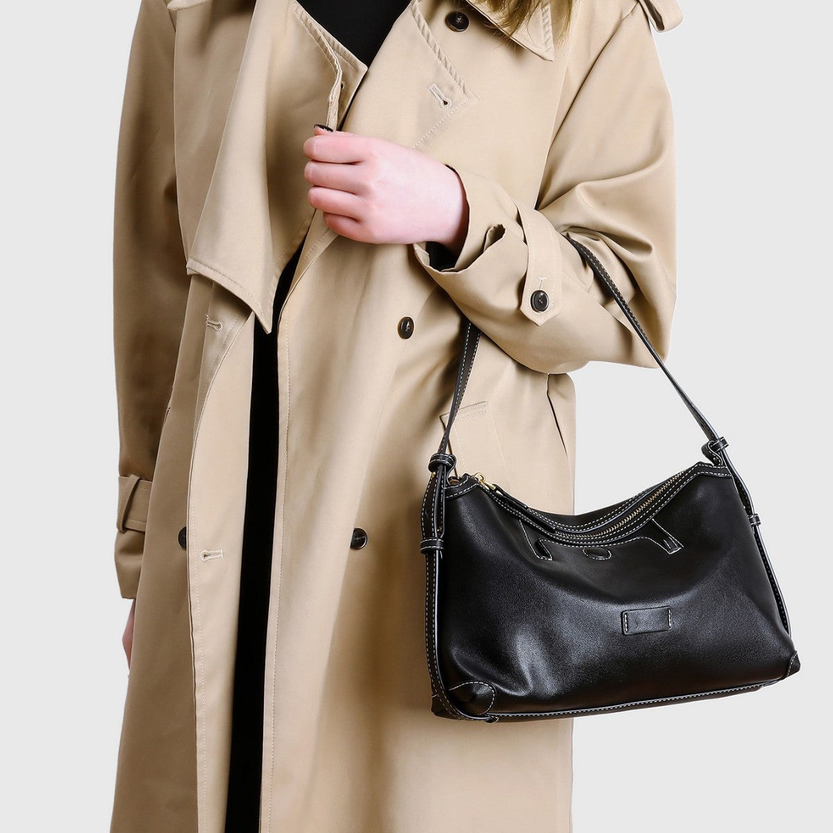 Genuine Suede Large Capacity Commute Bag for Women, Fall Winter Vintage Shoulder Underarm Crossbody Purse, Versatile Everyday Handbag for Ladies