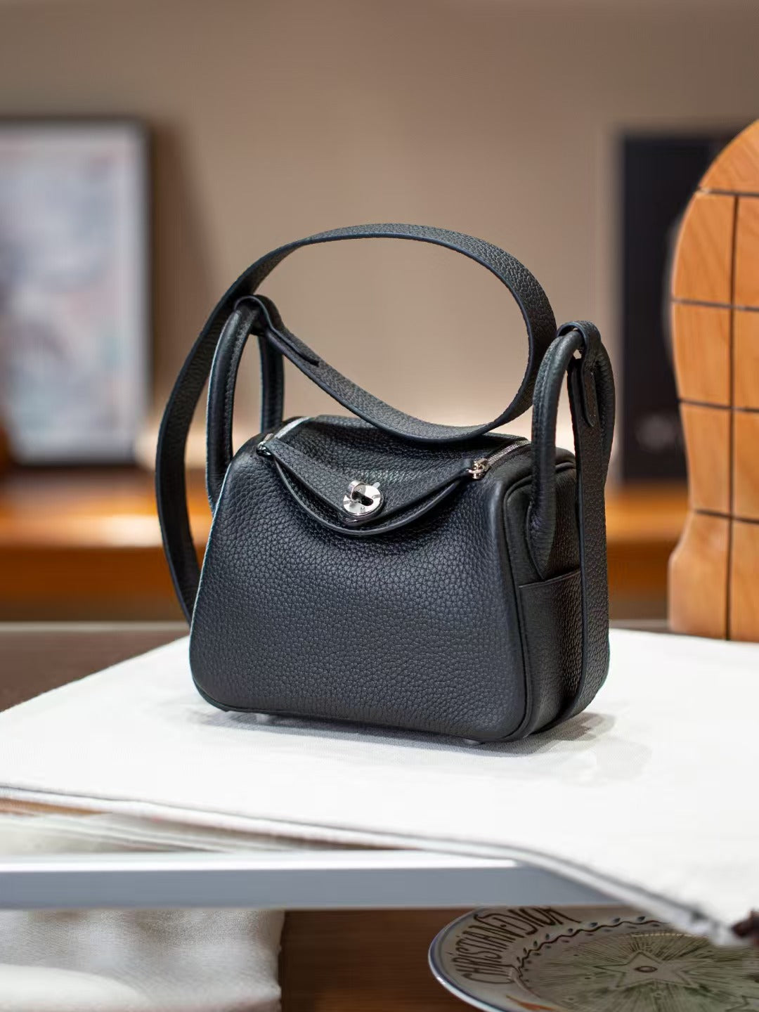 Women's Lindy-Style Cross-Body Shoulder Bag 19-26cm, Hermès-Inspired Top-Handle Handbag in Premium TC Full-Grain Cowhide Leather, Versatile Satchel for Work, Travel & Daily Use, New Arrival