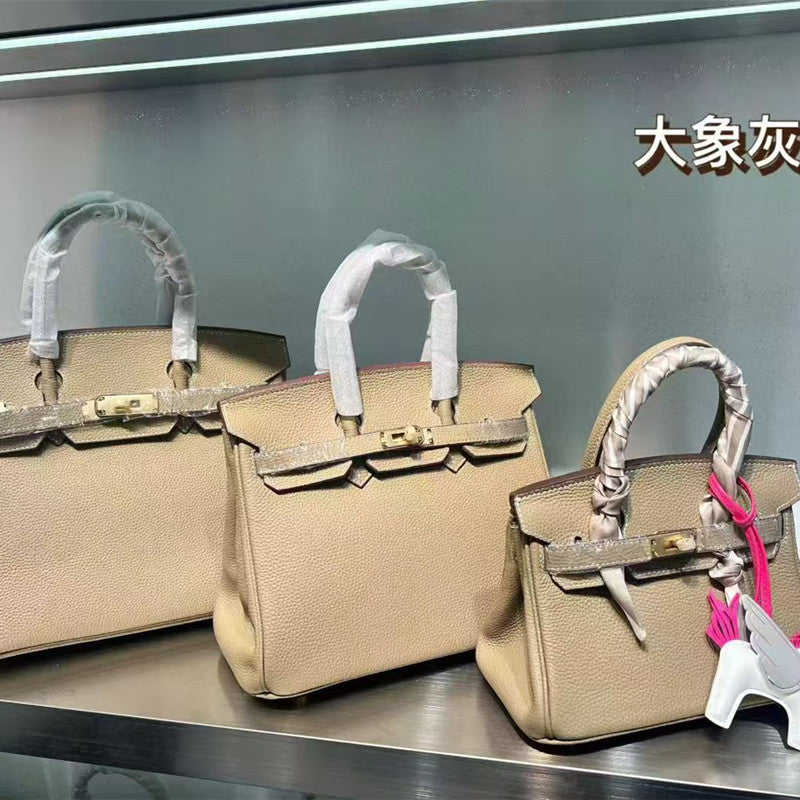 Premium Top-Layer Cowhide Birkin-Inspired Tote Bag for Women, High-Quality Large Capacity Shoulder Crossbody Handbag with Versatile Design, Perfect for Banquets & Everyday