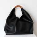 Patchwork Woven Cowhide Underarm Tote Bag for Women Geometric Shoulder Handbag, Niche Versatile Commuter Purse with Minimalist Style