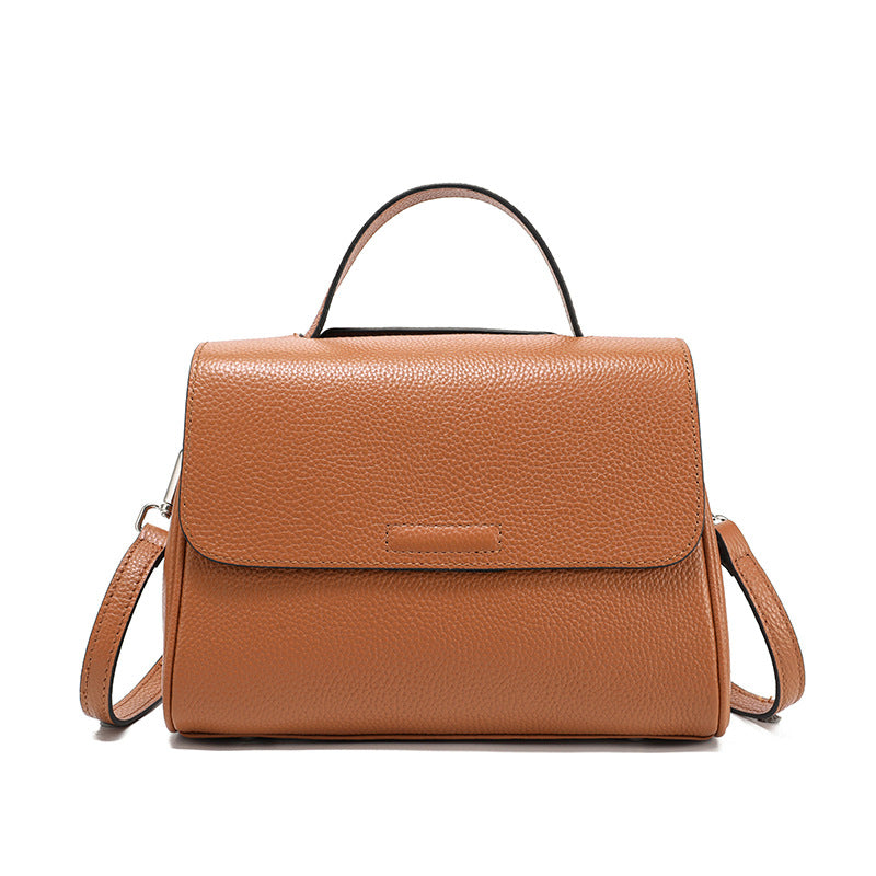 Top Layer Cowhide Tote Bag for Women Minimalist Commuter Shoulder Handbag, Genuine Leather Purse with Versatile Everyday Style
