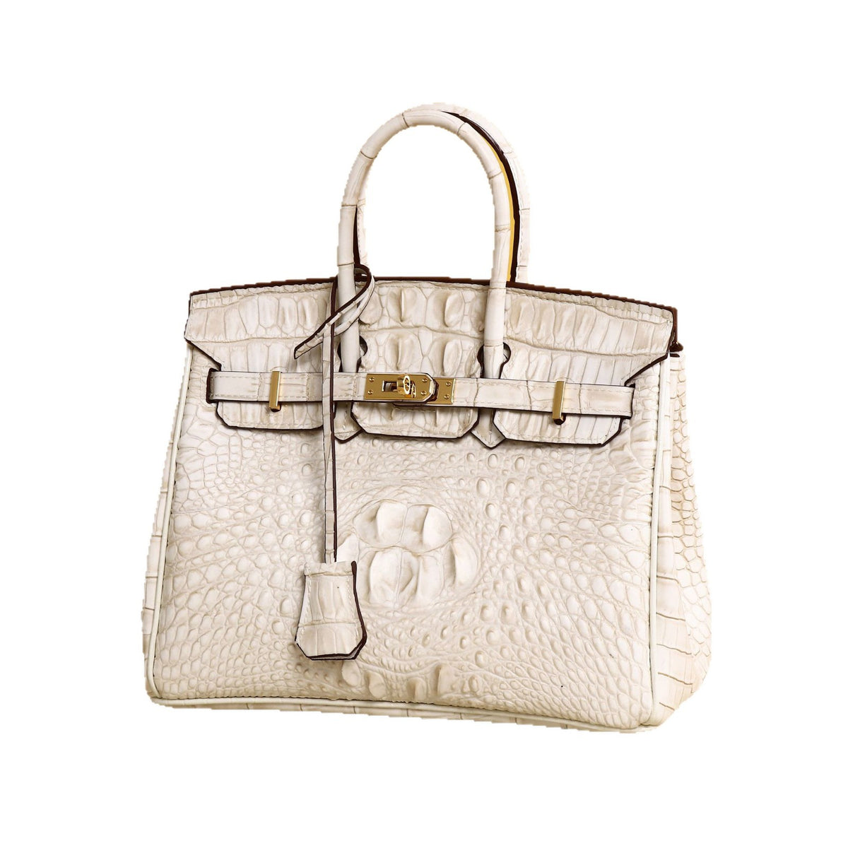 Elegant Croc-Embossed Birkin-Inspired Tote Bag for Women, Large Capacity Top-Handle Handbag with High-End Sophisticated Design, Versatile Purse for Banquets & Everyday Style