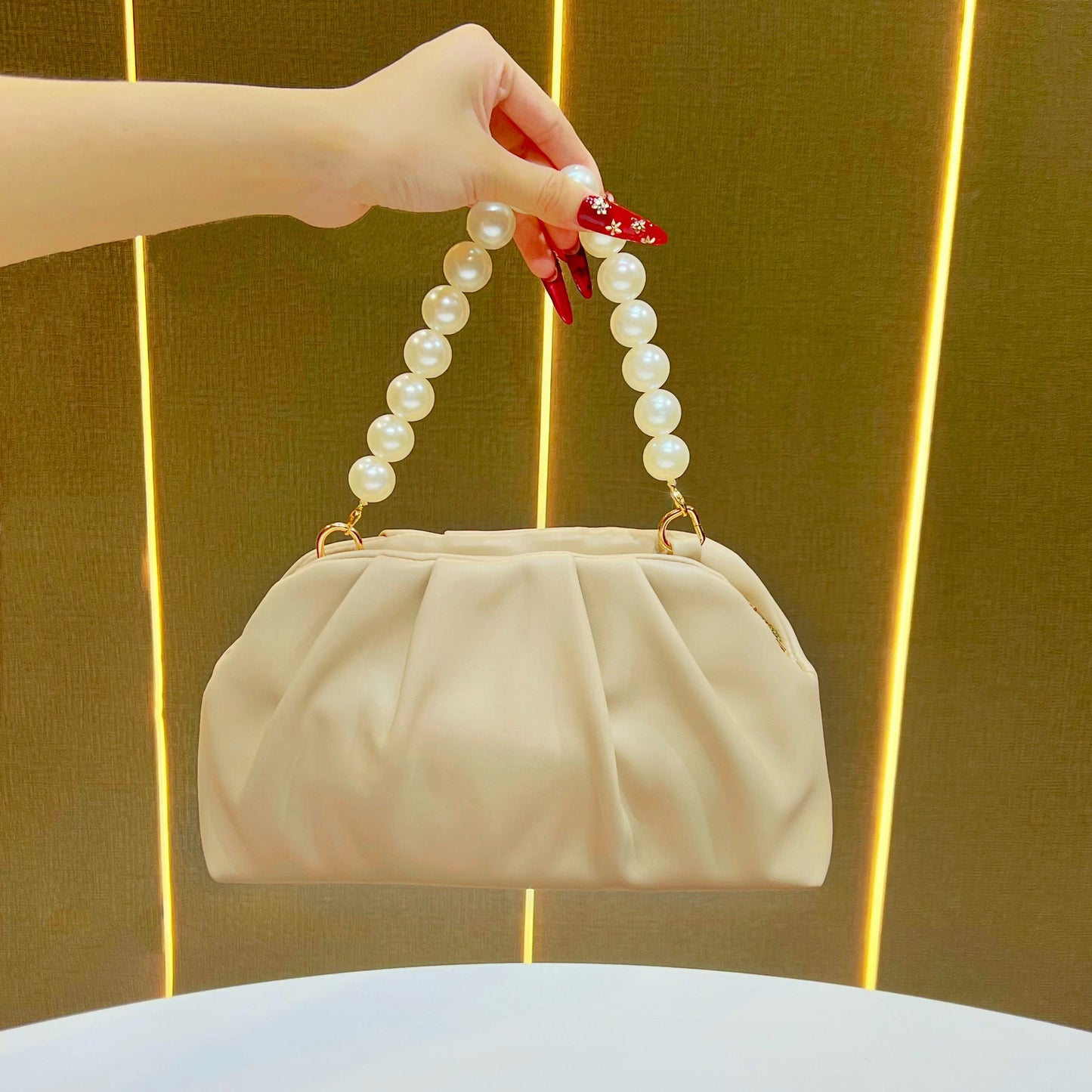 Women's Trendy Solid Color Top-Handle Bag, Casual Clutch Purse for Cheongsam Qipao Dress, Versatile Unique Handbag
