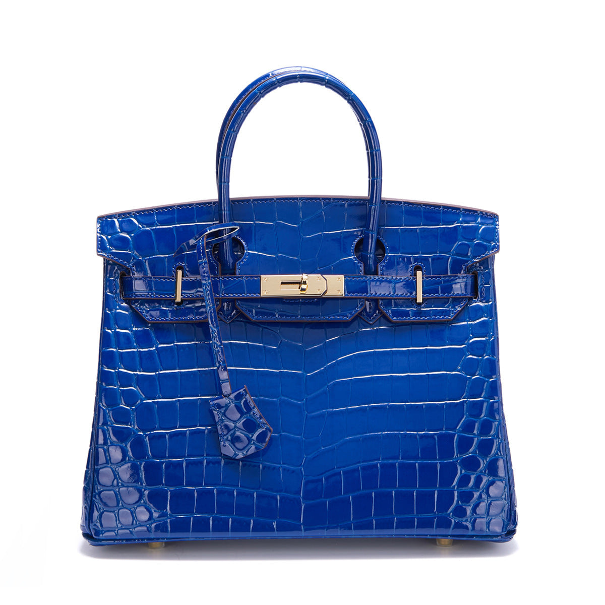 Genuine Leather Crocodile-Embossed Birkin-Style Bag for Women, New Structured Large Top Handle Shoulder Crossbody Purse, Versatile Everyday Handbag for Ladies