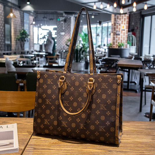Genuine Leather Large Capacity Tote Bag for Women, New Fashionable Versatile Shoulder Crossbody Handbag, Everyday Purse for Ladies