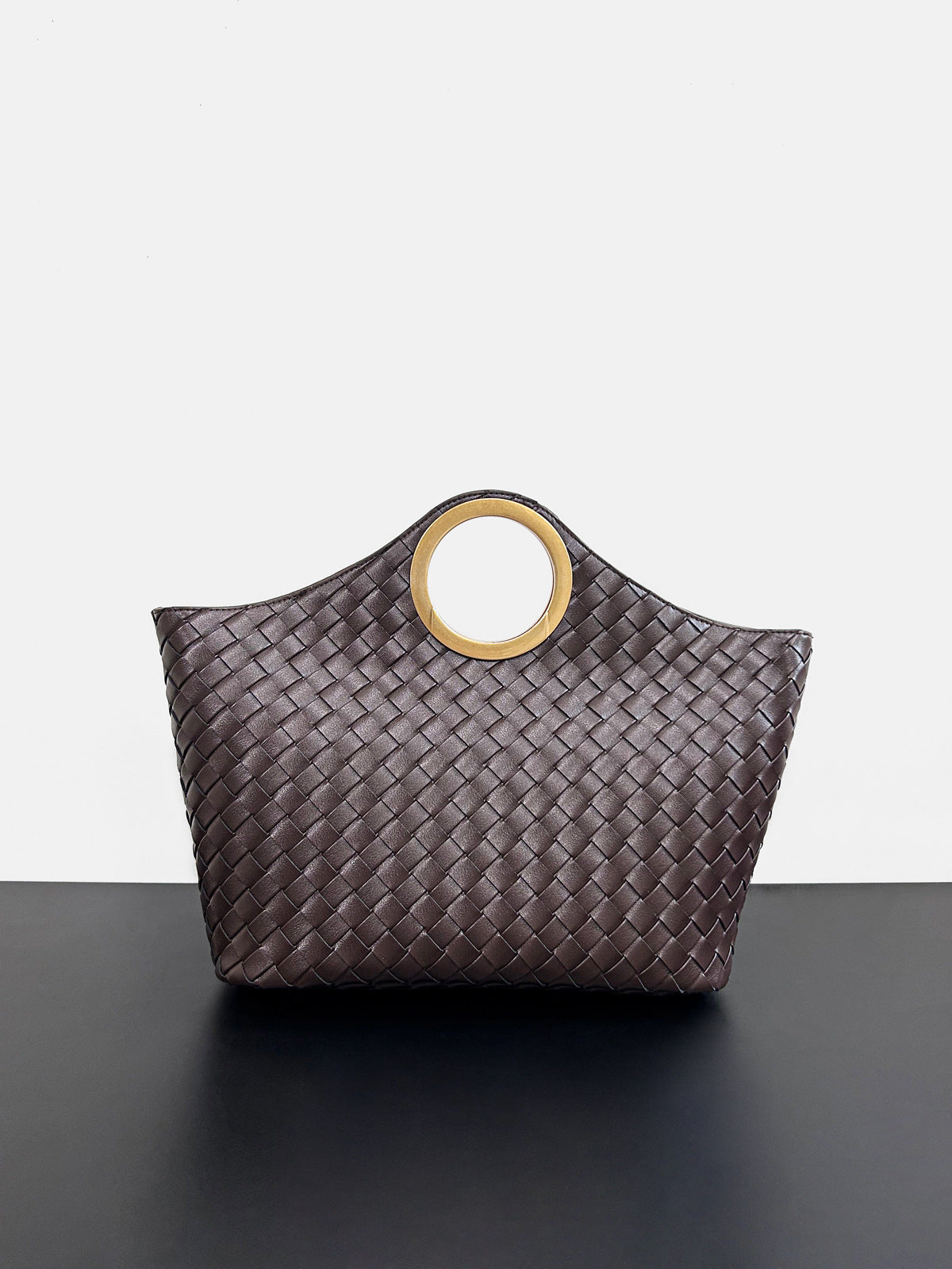 Genuine Cowhide Ring Handle Bucket Tote Bag for Women, New Fashionable Commute Shoulder Crossbody Purse, Premium Basket Handbag for Ladies