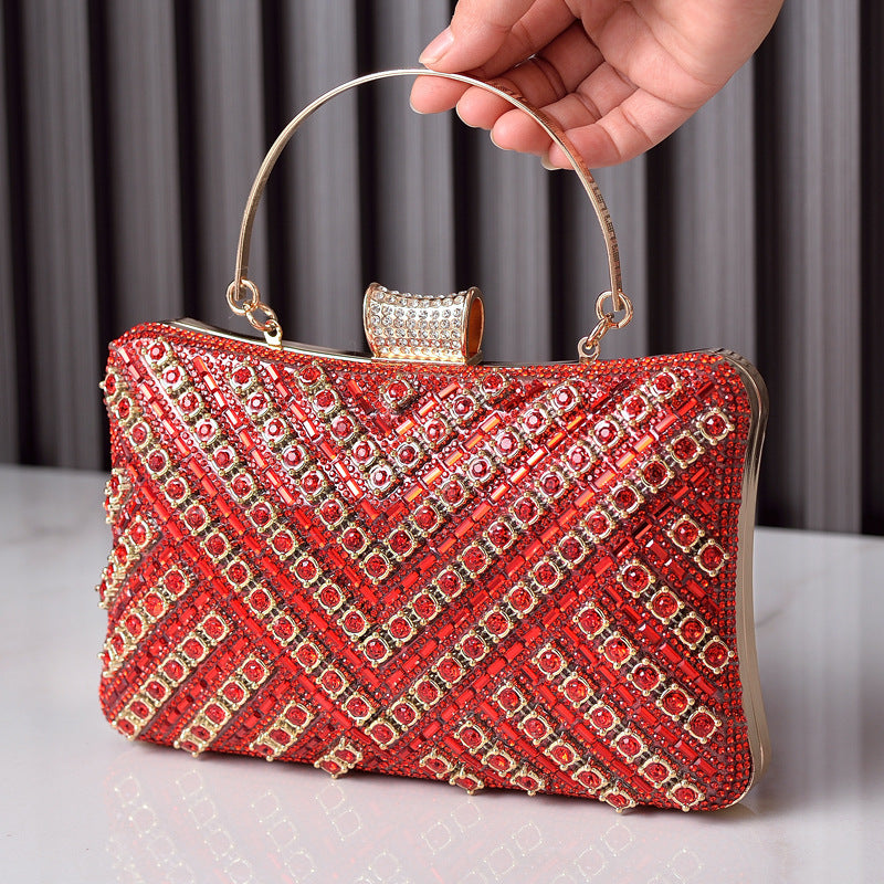 Dazzling Colorful Rhinestone Evening Bag for Women, A Premium Sparkly Banquet Purse with Fashionable Crystal Design, Perfect for Special Occasions