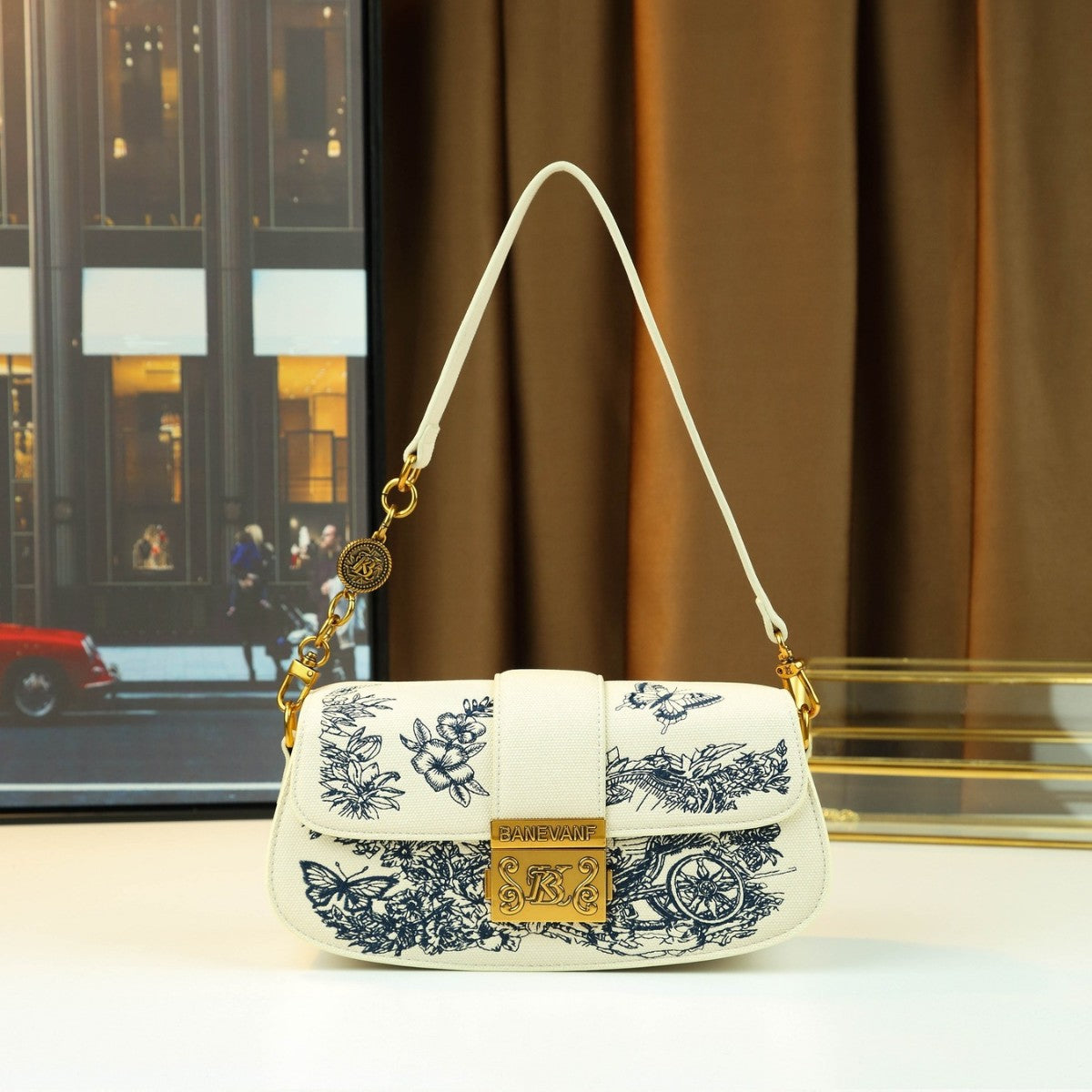 Heavy Embroidery Saddle Bag for Women Vintage Premium Shoulder Crossbody Handbag, Intricate Floral Purse with Versatile Everyday Style