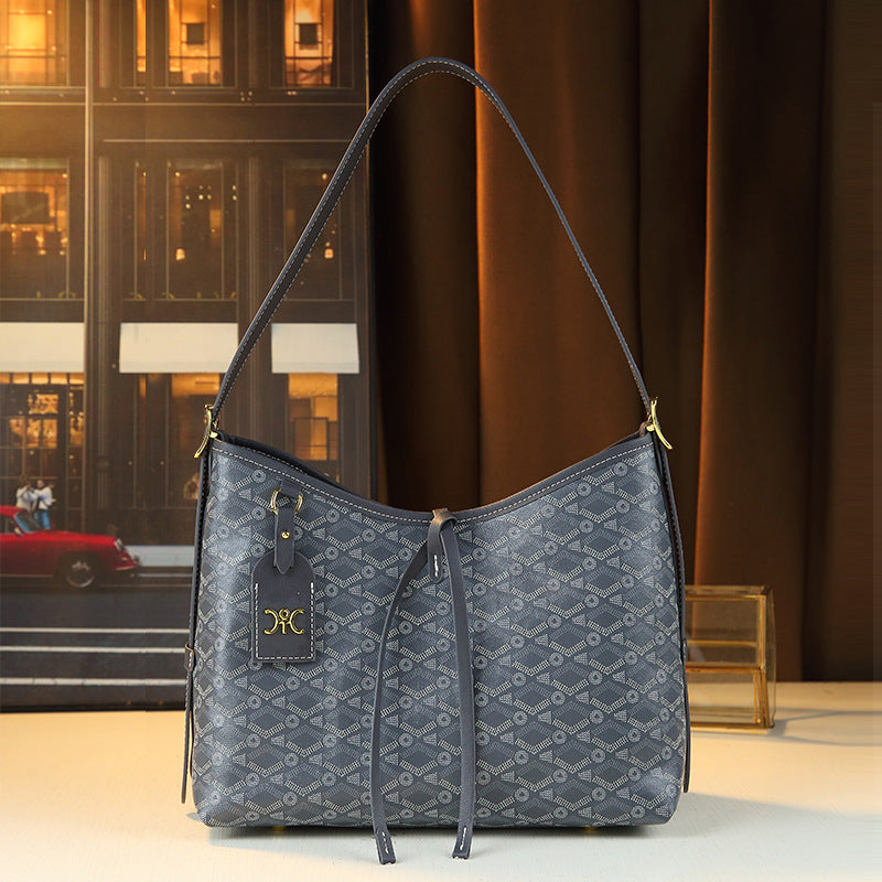 Trendy Print Underarm Tote Bag for Women Large Capacity Fall Winter Shoulder Handbag, Versatile Commuter Purse with Detachable Sub-Bag