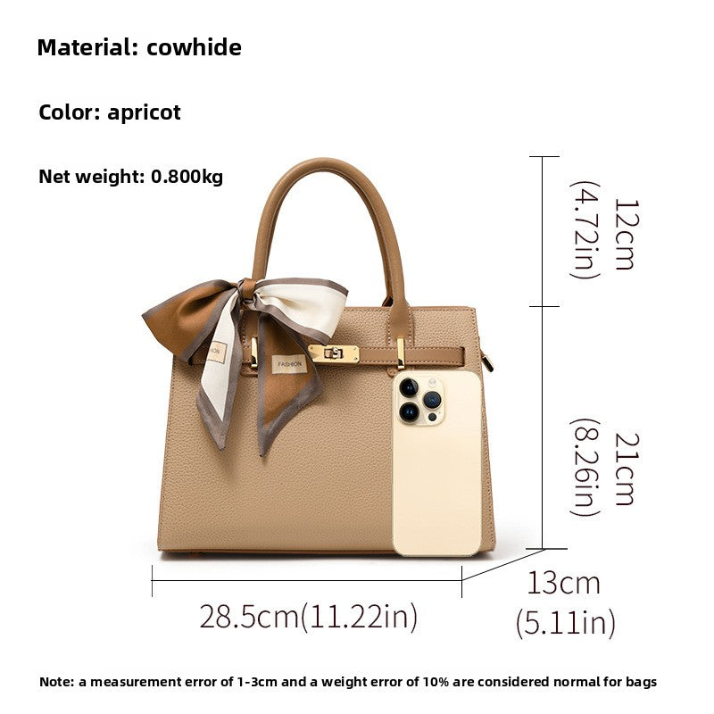Chic Birkin-Inspired Genuine Leather Tote Bag for Women, Large Capacity Top-Handle Handbag with Elegant Sophisticated Design, Ideal Everyday Purse for Mom