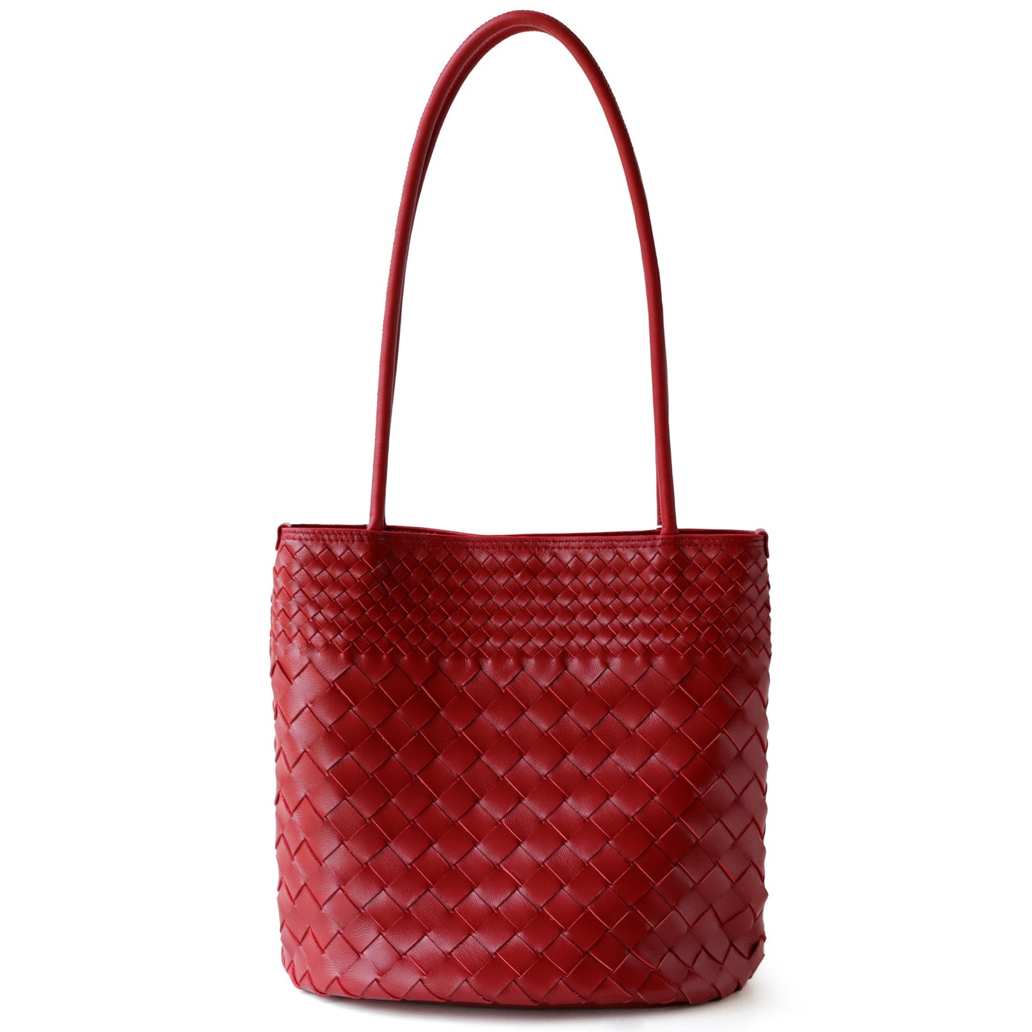 Sheepskin Woven Bucket Bag for Women Large Capacity Commuter Shoulder Handbag, Multi-Compartment Versatile Purse with Premium Artisan Texture