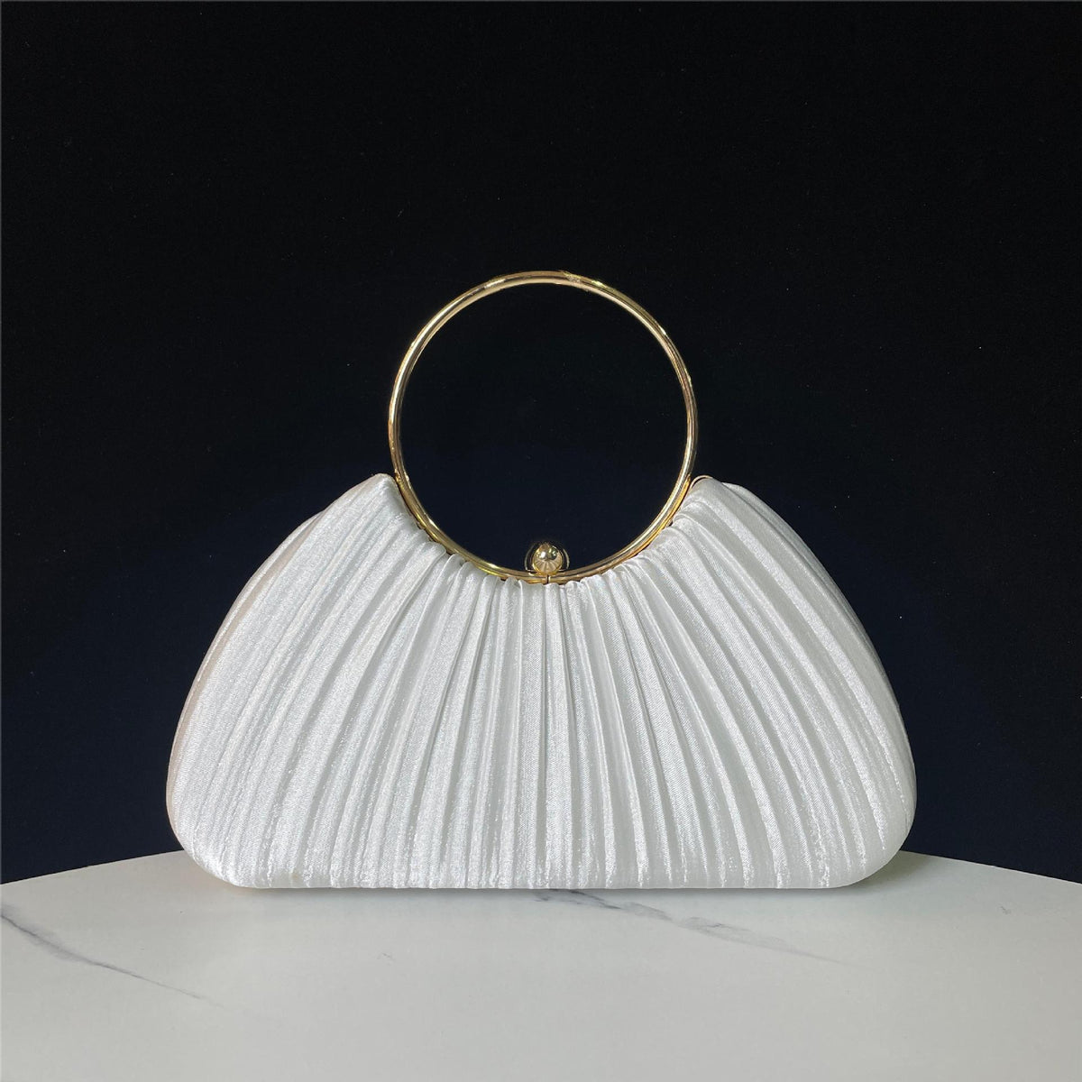 Elegant Pleated Evening Bag for Women, A Glamorous Chain Top-Handle Crossbody Shoulder Handbag Perfect for Banquets Parties & Special Occasions