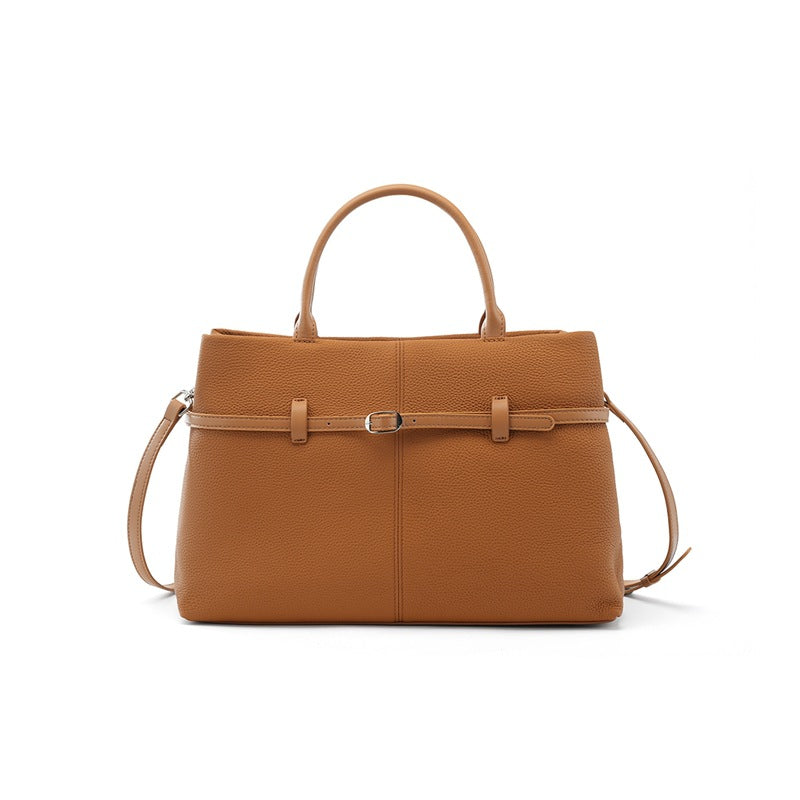 Genuine Top Layer Cowhide Large Capacity Handbag for Women, New Light Luxury Niche Shoulder Top Handle Purse, Premium Versatile Commute Bag for Ladies