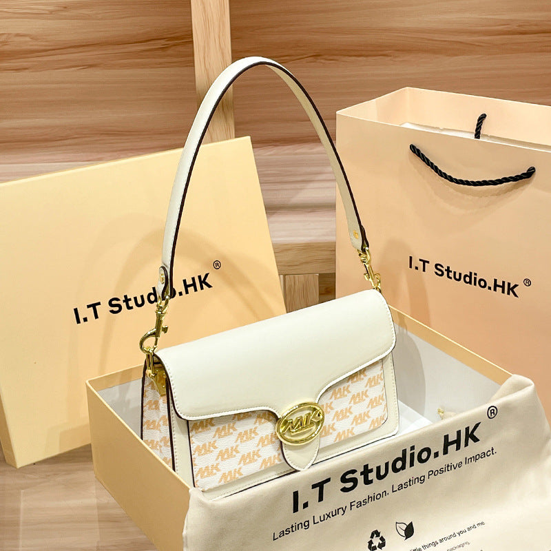 Genuine Leather Small Square Bag for Women, New Fall Winter Fashionable Top Handle Shoulder Underarm Crossbody Purse, Versatile Everyday Handbag for Ladies