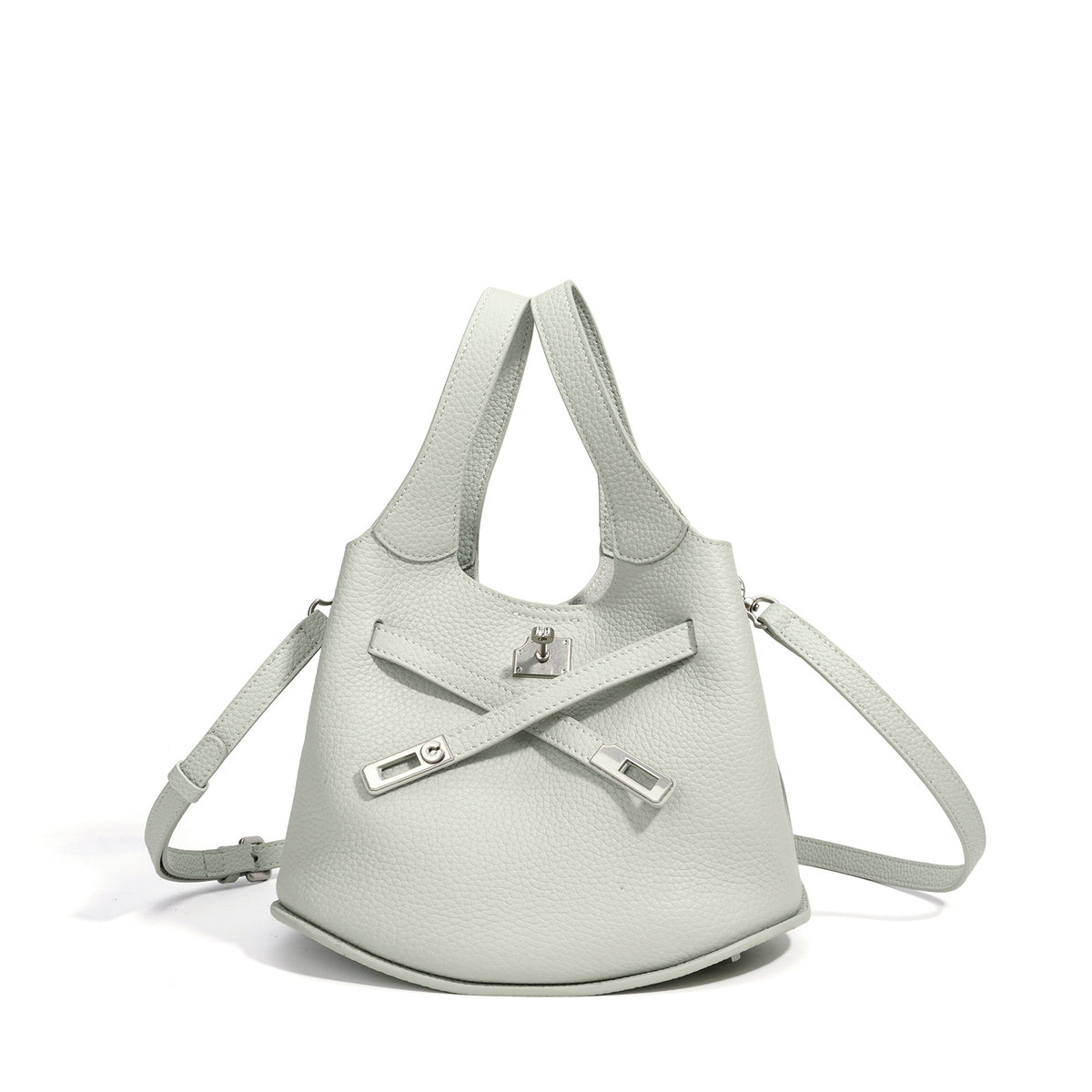 Spring Summer Premium Niche Cowhide Basket Bag, Crossbody Shoulder Top Handle Purse, Genuine Leather Bucket Handbag for Women