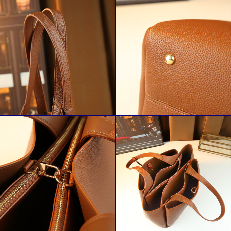 Pebble Grain Underarm Shoulder Bag for Women Light Luxury Long Strap Purse with Metal Charm, Large Capacity Versatile Everyday Handbag