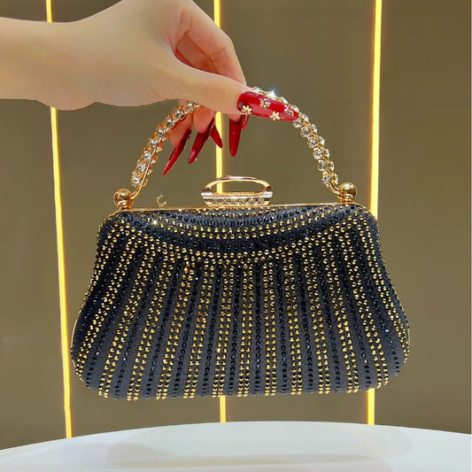Dazzling Full Rhinestone Evening Clutch for Women, A Sparkly Crystal Banquet Bag Perfect for Cheongsam Wedding Gowns & Formal Dresses, Ins-Style Glamorous Purse