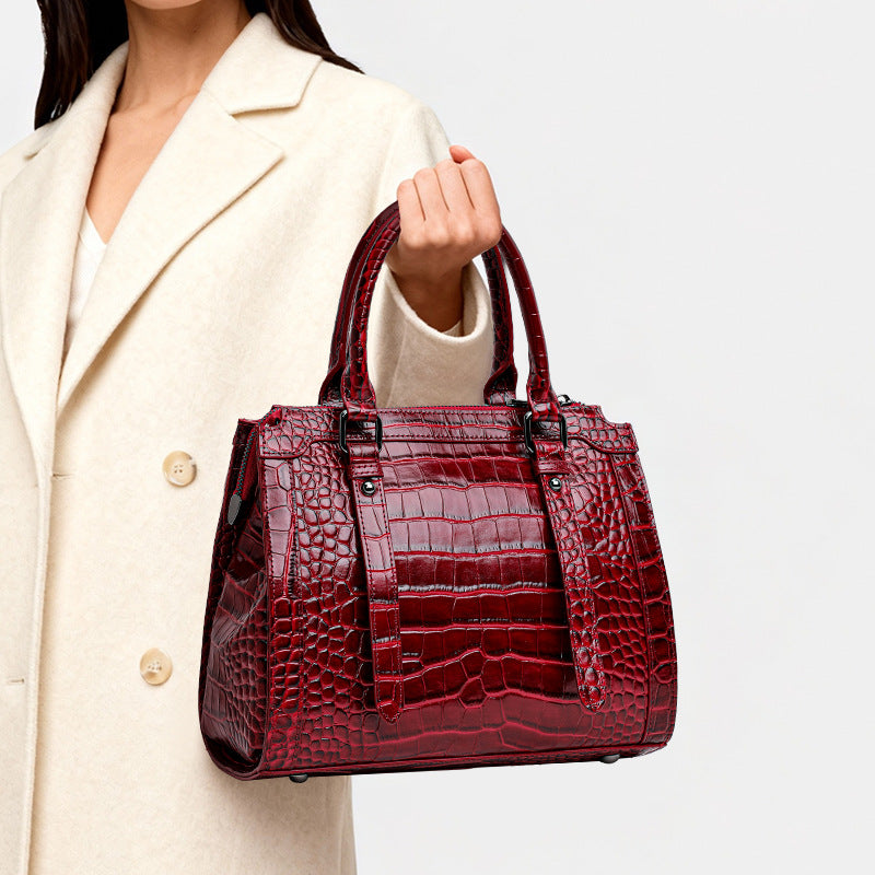 Genuine Top Layer Cowhide Large Capacity Handbag for Women, New Arrival Premium Commute Shoulder Crossbody Top Handle Purse, Trendy Casual Bag for Ladies
