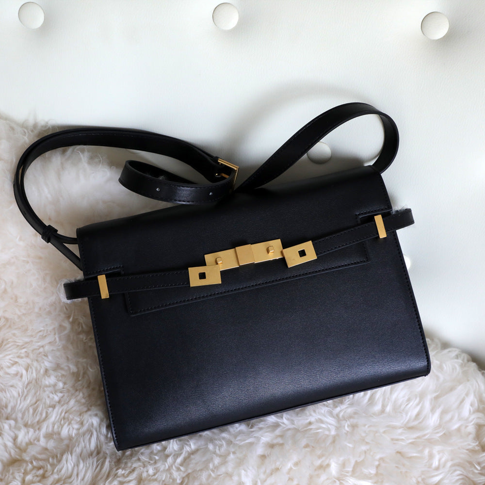 Genuine Leather Kelly Messenger Bag for Women Versatile Shoulder Handbag, Classic Manhattan Style Purse with Timeless Appeal