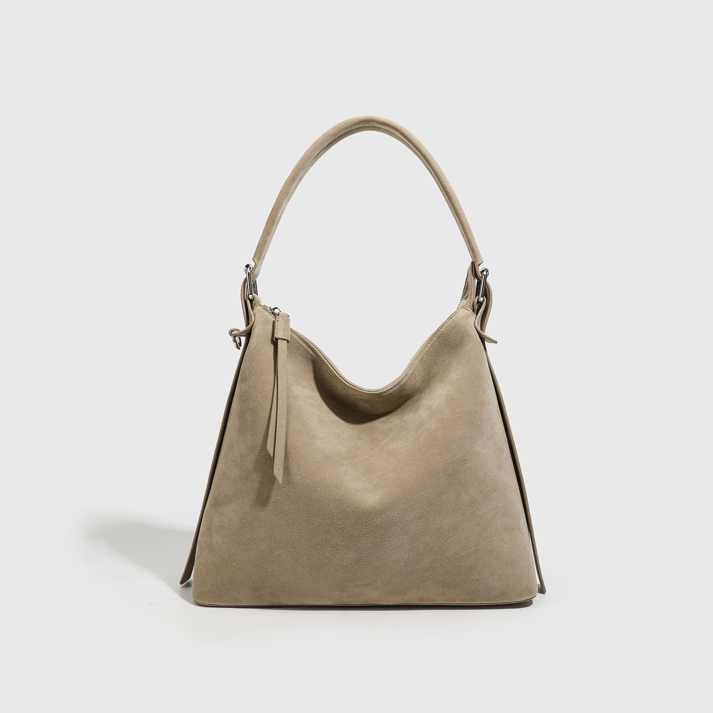 Genuine Suede Large Capacity Crossbody Tote Bag for Women, New Fall Winter Light Luxury Commute Shoulder Underarm Purse, Premium Casual Handbag for Ladies