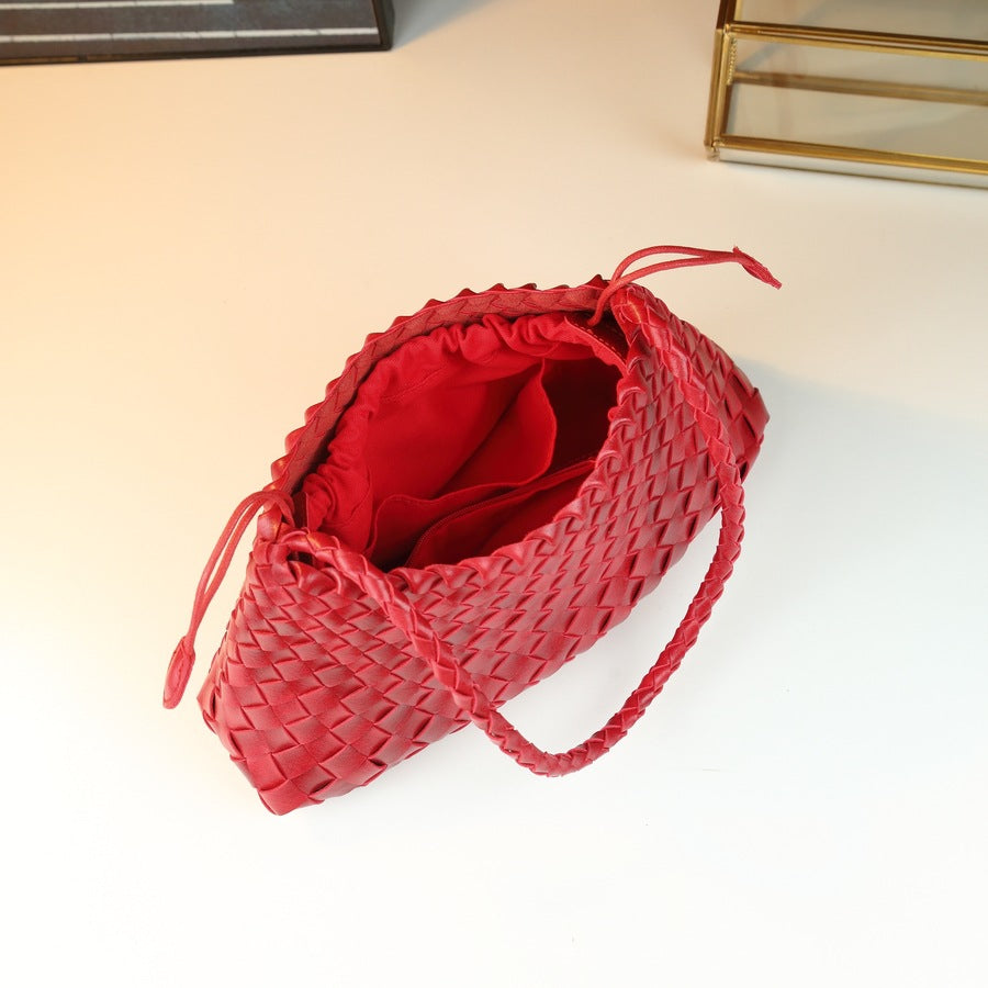High-End Woven Basket Tote Bag for Women with Inner Pouch, Bestselling Shoulder Underarm Handbag with Versatile Design
