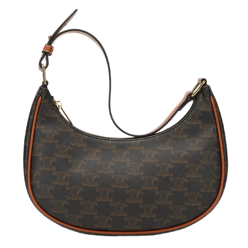 Genuine Leather Crescent Underarm Bag for Women, New Fall Winter Fashionable Shoulder Purse, Versatile Everyday Handbag for Ladies