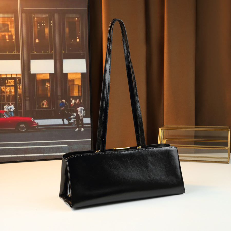 New Arrival Light Luxury Solid Color Square Clutch Bag for Women, A High-Texture Top-Handle Underarm Shoulder Handbag with Multi-Layer Design
