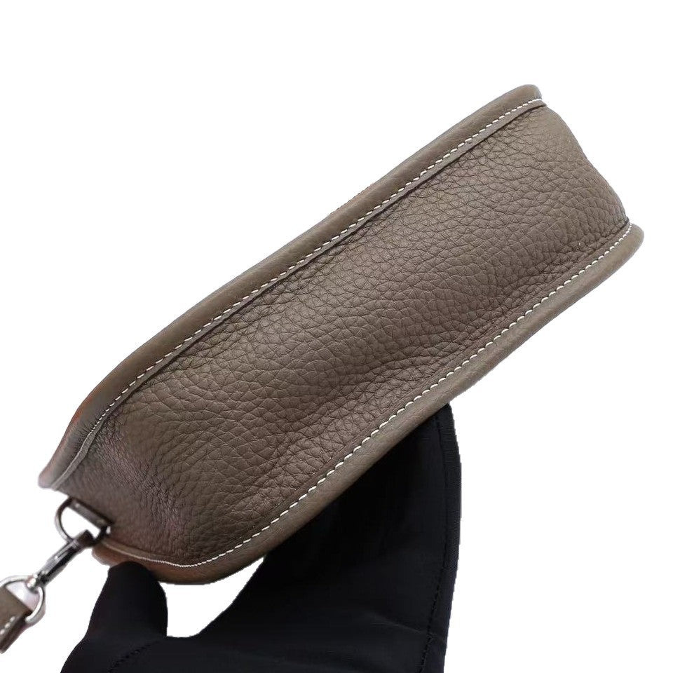 Genuine Top-Grain Leather Crossbody Bag for Women, Togo Cowhide Saffiano-Embossed Shoulder Purse with Hollow-Out Detail, Compact Lightweight Summer Handbag for Daily Use