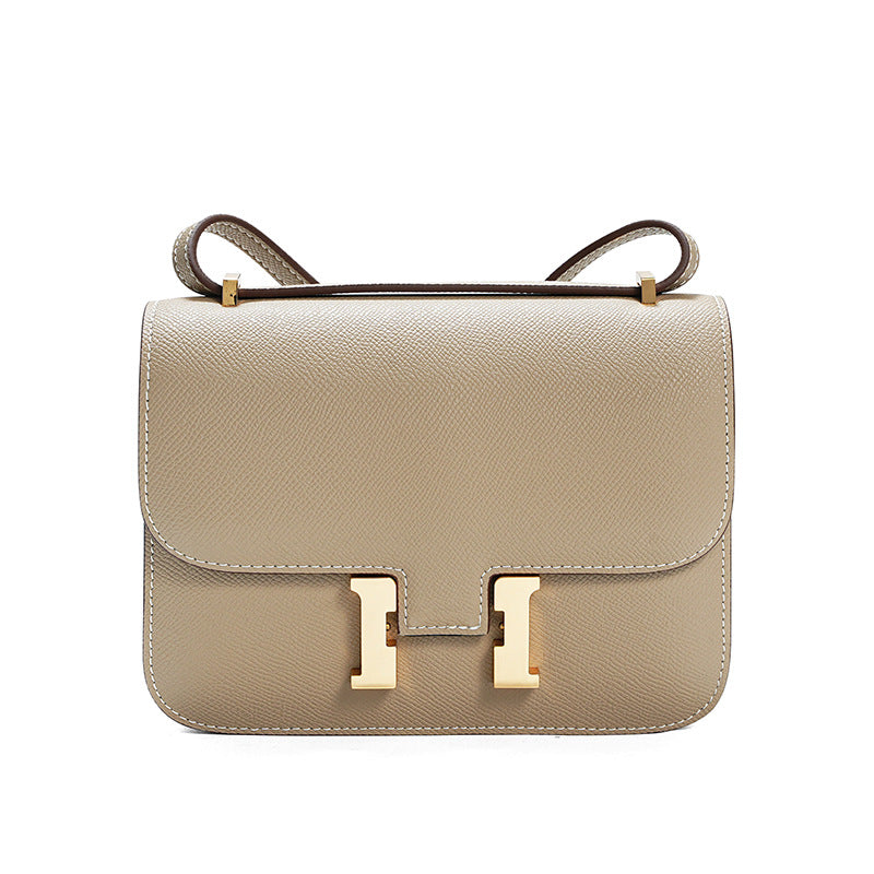 Genuine Cowhide H-Buckle Constance-Style Bag for Women, Versatile Crossbody Shoulder Underarm Purse, Minimalist Summer Handbag with Premium Feel for Ladies