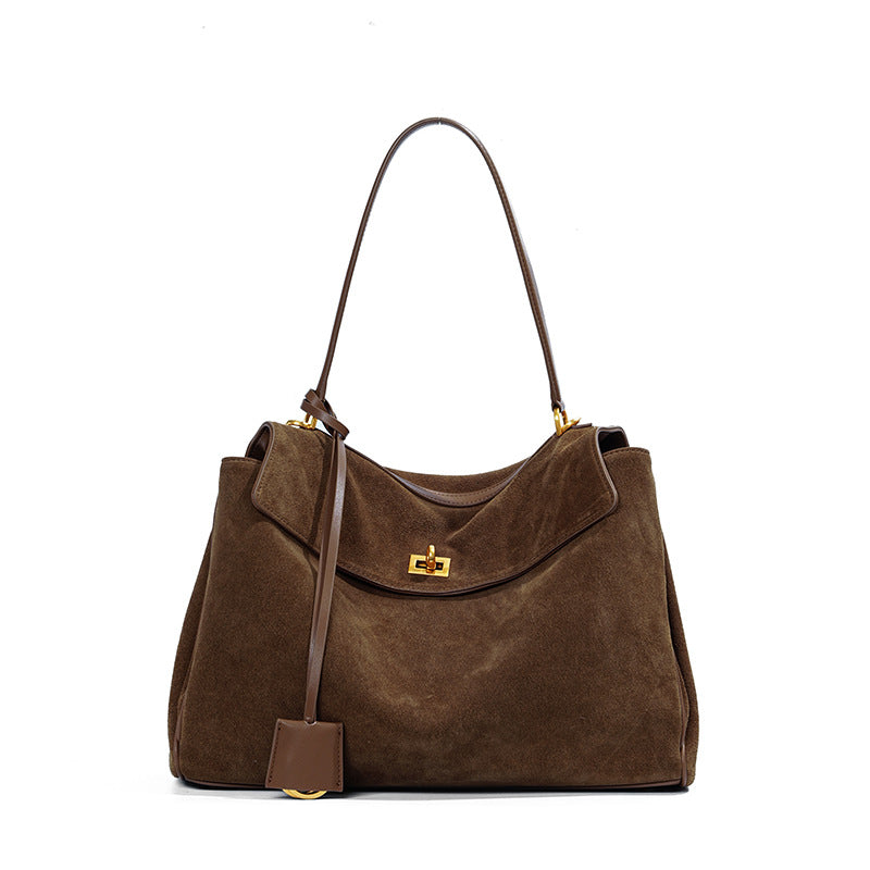 Rodeo Kelly Style Matte Cowhide Tote Bag, Large Capacity Shoulder Top Handle Underarm Purse, Stylish Handbag for Women