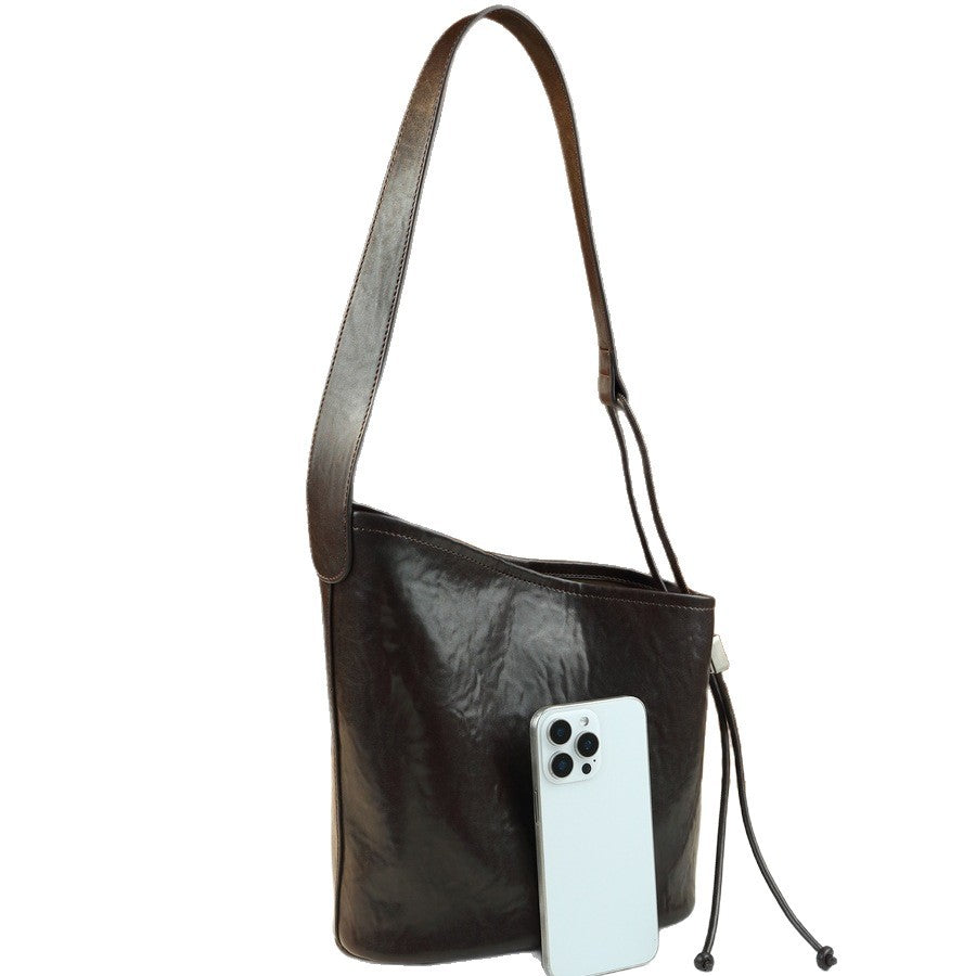 Korean Style Minimalist Shoulder Crossbody Bag for Women with Detachable Inner Pouch, Versatile Large Capacity Commuter Purse