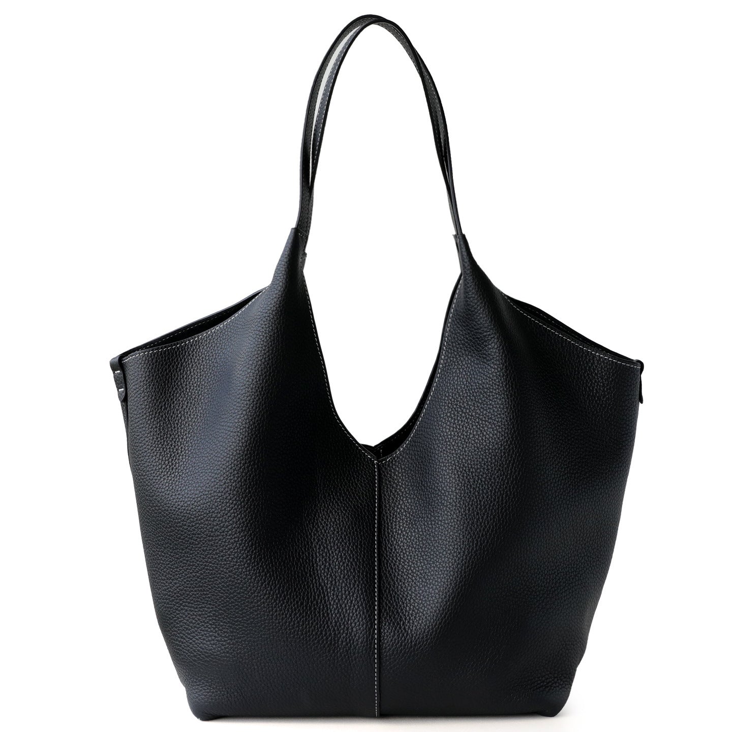 Genuine Top Layer Cowhide Basket Tote Bag for Women Korean Style Large Capacity Shoulder Underarm Handbag, Versatile Commuter Purse