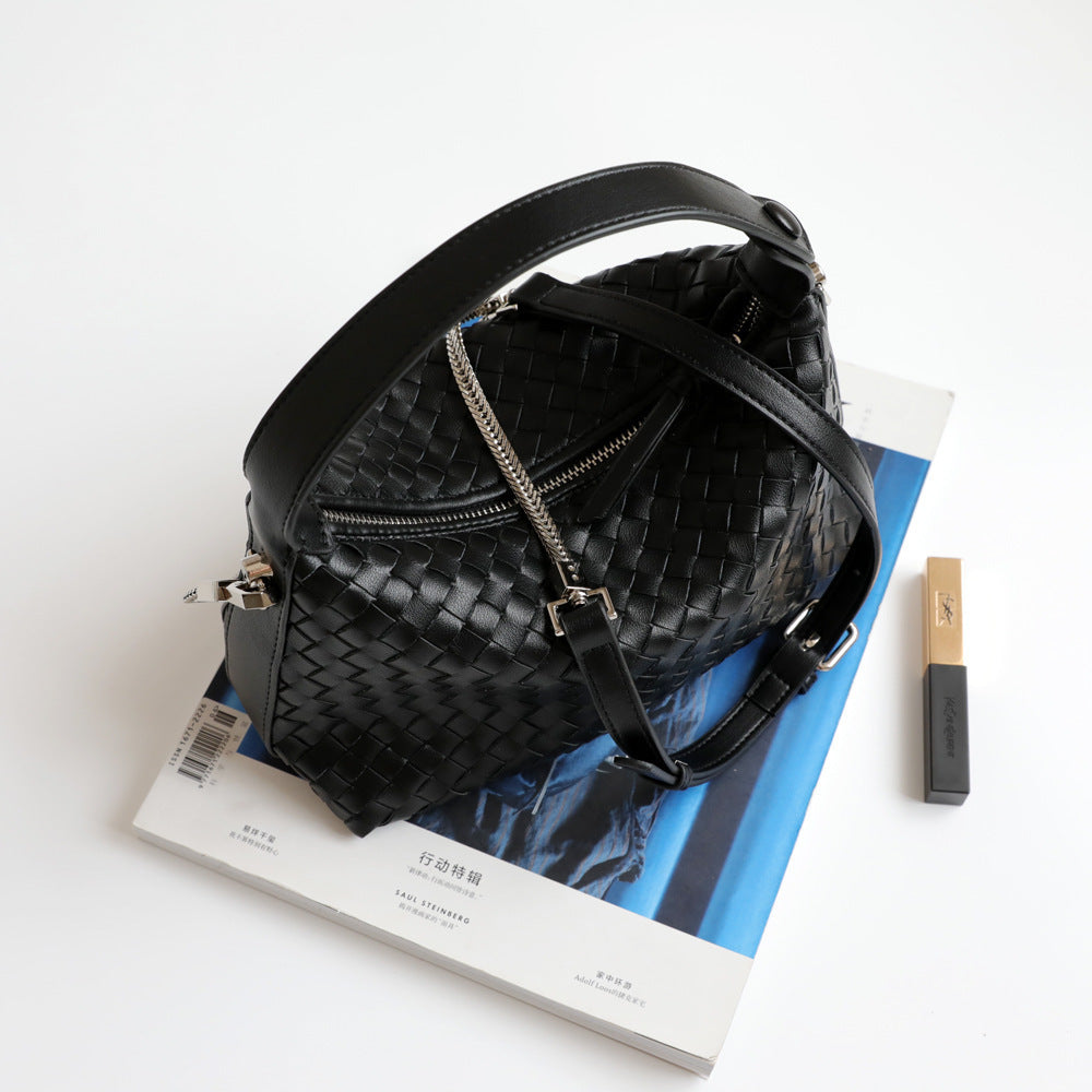 Handwoven Hobo Dumpling Bag for Women Shoulder Crossbody Handbag, Trendy Fashion Purse with Artisan Woven Texture