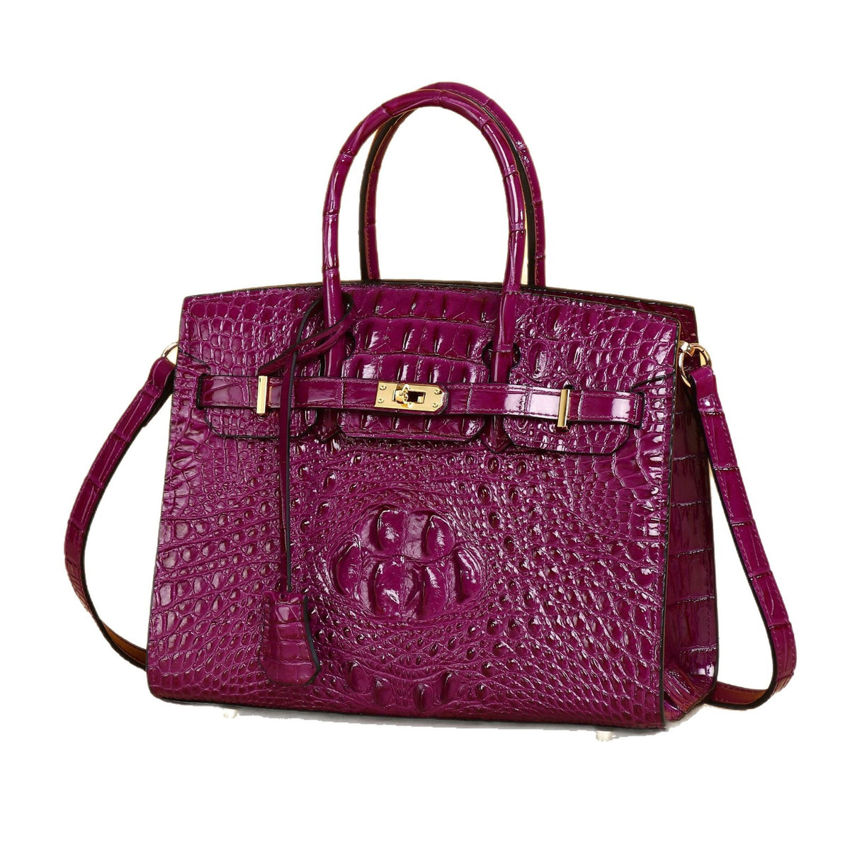Chic Croc-Embossed Birkin-Inspired Tote Bag for Women, Large Capacity Wristlet Handbag with Versatile Classic Design, Perfect Everyday Purse