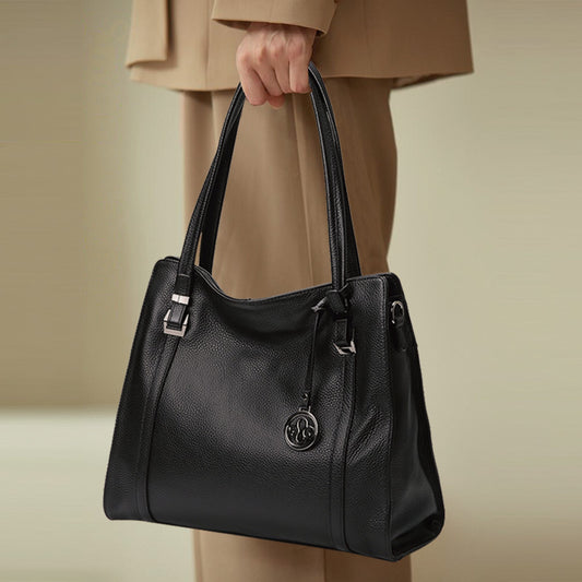 Genuine Leather Large Capacity Handbag for Women, New Fashionable Trendy Shoulder Crossbody Tote Purse, Premium Cowhide Bag for Ladies