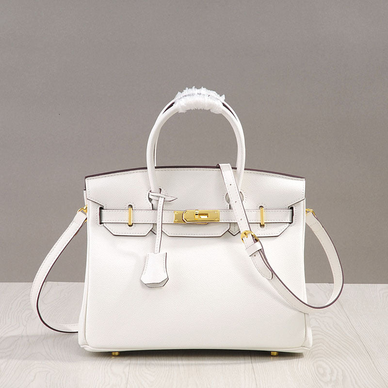 Palm Pattern Birkin Style Top Grain Cowhide Leather Large Tote Handbag Kelly Inspired Shoulder Crossbody Bag for Women