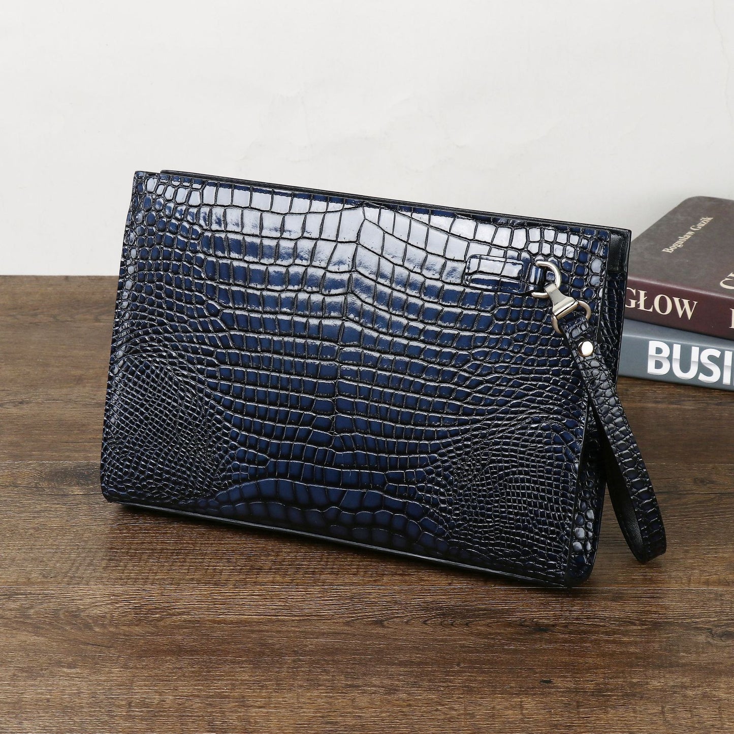 New Arrival Distressed Croc-Effect Large Clutch Wallet for Men, A Multi-Functional Business Handheld Bag with Spacious Capacity & Document Organizer