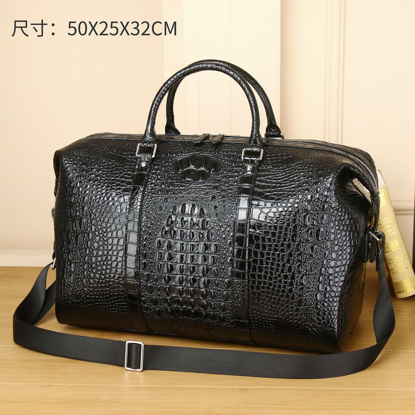 New Arrival Croc-Effect Travel Duffel Bag for Men, A Large Capacity High-End Carryall Luggage Perfect for Outdoor Business Trips & Travel
