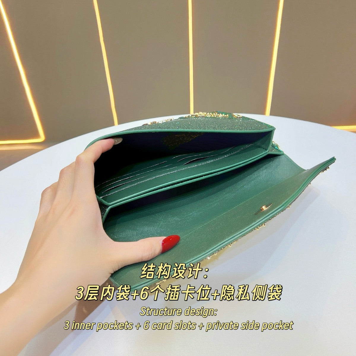 Women's Rhinestone-Embellished Envelope Evening Clutch, Exquisite Chain Crossbody Shoulder Bag with New Stylish Design, Versatile Purse