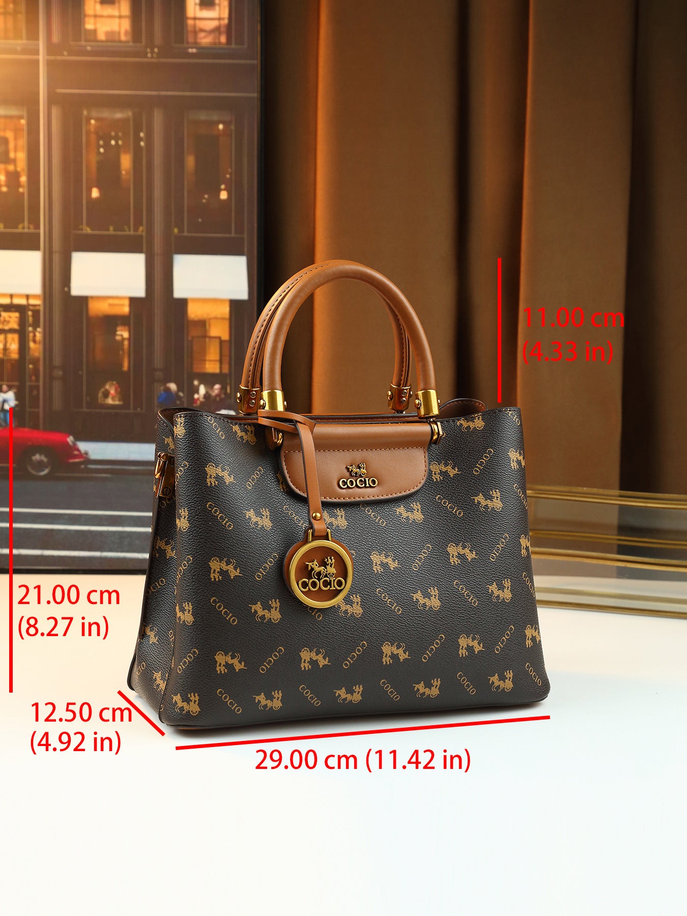 Vintage Print Tote Bag for Women Large Capacity Commuter Shoulder Crossbody Handbag, Premium Versatile Purse with Timeless Pattern Design