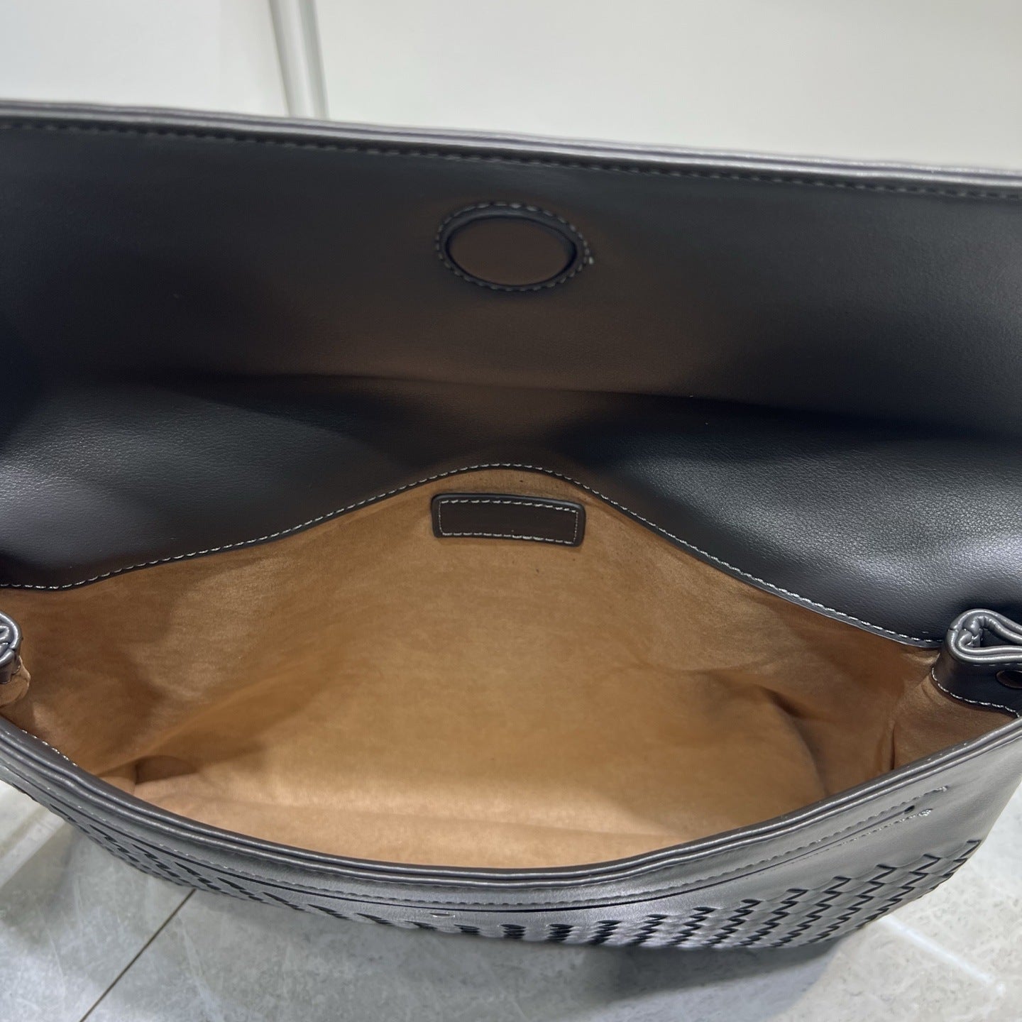 Woven Leather Clutch Briefcase, Large Flap Business Casual Square Envelope Bag, Unisex