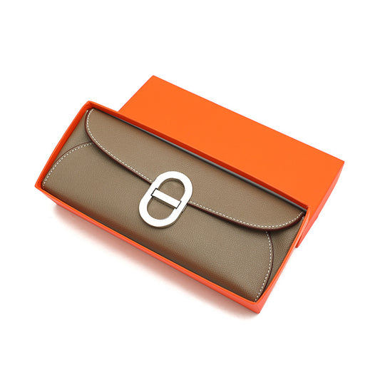 New Arrival Long Genuine Leather Wallet Clutch for Women, Minimalist 2-in-1 Purse with Removable Shoulder Strap, Can Be Worn as Handbag or Crossbody Bag